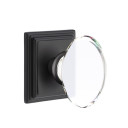 Emtek 8261-HT-US19 Hampton Crystal Door Knob Privacy Set With Wilshire Rosette Flat Black
