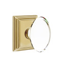 Emtek 8261-HT-US4 Hampton Crystal Door Knob Privacy Set With Wilshire Rosette Satin Brass