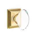 Emtek 8261-HT-US7 Hampton Crystal Door Knob Privacy Set With Wilshire Rosette French Antique