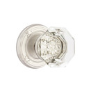 Emtek 8057-OT-US15 Old Town Clear Crystal Door Knob Dummy Set With Ribbon & Reed Rosette Satin Nickel