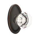 Emtek 8520-OT-US10B Old Town Clear Crystal Door Knob Dummy Set With Oval Rosette Oil Rubbed Bronze
