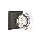 Emtek 8531-OT-US10B Old Town Clear Crystal Door Knob Dummy Set With Quincy Rosette Oil Rubbed Bronze