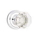 Emtek 8100-OT-US26 Old Town Clear Crystal Door Knob Passage Set With Regular Rosette Polished Chrome