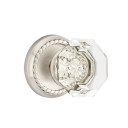 Emtek 8101-OT-US15 Old Town Clear Crystal Door Knob Passage Set With Rope Rosette Satin Nickel