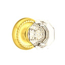 Emtek 8101-OT-US3 Old Town Clear Crystal Door Knob Passage Set With Rope Rosette Polished Brass