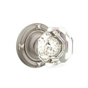 Emtek 8107-OT-US15A Old Town Clear Crystal Door Knob Passage Set With Ribbon & Reed Rosette Pewter