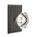 Emtek 8121-OT-US10B Old Town Clear Crystal Door Knob Passage Set With Rectangular Rosette Oil Rubbed Bronze