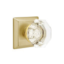 Emtek 8131-OT-US4 Old Town Clear Crystal Door Knob Passage Set With Quincy Rosette Satin Brass