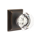 Emtek 8161-OT-US10B Old Town Clear Crystal Door Knob Passage Set With Wilshire Rosette Oil Rubbed Bronze