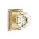 Emtek 8161-OT-US4 Old Town Clear Crystal Door Knob Passage Set With Wilshire Rosette Satin Brass