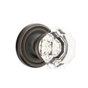 Emtek 8200-OT-US10B Old Town Clear Crystal Door Knob Privacy Set With Regular Rosette Oil Rubbed Bronze
