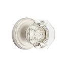 Emtek 8200-OT-US15 Old Town Clear Crystal Door Knob Privacy Set With Regular Rosette Satin Nickel