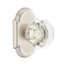 Emtek 8208-OT-US15 Old Town Clear Crystal Door Knob Privacy Set With #8 Rosette Satin Nickel