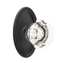 Emtek 8220-OT-US19 Old Town Clear Crystal Door Knob Privacy Set With Oval Rosette Flat Black