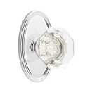 Emtek 8220-OT-US26 Old Town Clear Crystal Door Knob Privacy Set With Oval Rosette Polished Chrome