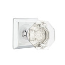 Emtek 8231-OT-US26 Old Town Clear Crystal Door Knob Privacy Set With Quincy Rosette Polished Chrome