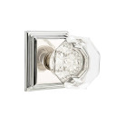 Emtek 8261-OT-US14 Old Town Clear Crystal Door Knob Privacy Set With Wilshire Rosette Polished Nickel