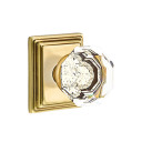 Emtek 8261-OT-US7 Old Town Clear Crystal Door Knob Privacy Set With Wilshire Rosette French Antique