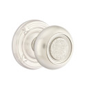 Emtek 8057-BT-US15 Belmont Door Knob Dummy Set With Ribbon & Reed Rosette Satin Nickel