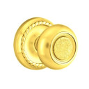 Emtek 8201-BT-US3 Belmont Door Knob Privacy Set With Rope Rosette Polished Brass