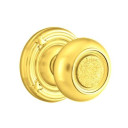 Emtek 8207-BT-US3 Belmont Door Knob Privacy Set With Ribbon & Reed Rosette Polished Brass