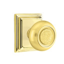 Emtek 8261-BT-US3 Belmont Door Knob Privacy Set With Wilshire Rosette Polished Brass