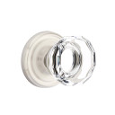 Emtek 8050-LW-US15 Lowell Crystal Door Knob Dummy Set With Regular Rosette Satin Nickel