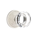 Emtek 8056-LW-US15 Lowell Crystal Door Knob Dummy Set With Lancaster Rosette Satin Nickel