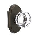Emtek 8058-LW-US10B Lowell Crystal Door Knob Dummy Set With #8 Rosette Oil Rubbed Bronze
