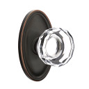 Emtek 8520-LW-US10B Lowell Crystal Door Knob Dummy Set With Oval Rosette Oil Rubbed Bronze