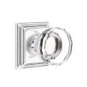 Emtek 8561-LW-US26 Lowell Crystal Door Knob Dummy Set With Wilshire Rosette Polished Chrome