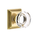 Emtek 8561-LW-US7 Lowell Crystal Door Knob Dummy Set With Wilshire Rosette French Antique