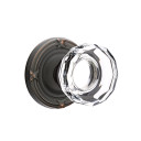 Emtek 8101-LW-US10B Lowell Crystal Door Knob Passage Set With Rope Rosette Oil Rubbed Bronze