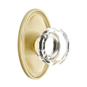 Emtek 8120-LW-US4 Lowell Crystal Door Knob Passage Set With Oval Rosette Satin Brass
