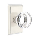 Emtek 8121-LW-US15 Lowell Crystal Door Knob Passage Set With Rectangular Rosette Satin Nickel