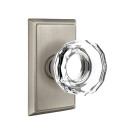 Emtek 8121-LW-US15A Lowell Crystal Door Knob Passage Set With Rectangular Rosette Pewter