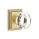 Emtek 8161-LW-US4 Lowell Crystal Door Knob Passage Set With Wilshire Rosette Satin Brass