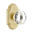Emtek 8208-LW-US4 Lowell Crystal Door Knob Privacy Set With #8 Rosette Satin Brass