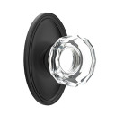 Emtek 8220-LW-US19 Lowell Crystal Door Knob Privacy Set With Oval Rosette Flat Black