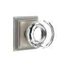 Emtek 8261-LW-US15A Lowell Crystal Door Knob Privacy Set With Wilshire Rosette Pewter