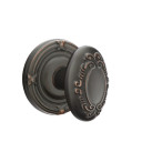 Emtek 8057-V-US10B Victoria Door Knob Dummy Set With Ribbon & Reed Rosette Oil Rubbed Bronze