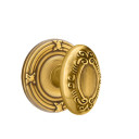 Emtek 8207-V-US7 Victoria Door Knob Privacy Set With Ribbon & Reed Rosette French Antique