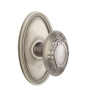 Emtek 8220-V-US15A Victoria Door Knob Privacy Set With Oval Rosette Pewter