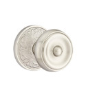 Emtek 8056-W-US15 Waverly Door Knob Dummy Set With Lancaster Rosette Satin Nickel