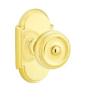 Emtek 8058-W-US3 Waverly Door Knob Dummy Set With #8 Rosette Polished Brass