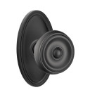 Emtek 8520-W-US19 Waverly Door Knob Dummy Set With Oval Rosette Flat Black