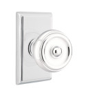 Emtek 8521-W-US26 Waverly Door Knob Dummy Set With Rectangular Rosette Polished Chrome
