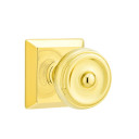 Emtek 8531-W-US3 Waverly Door Knob Dummy Set With Quincy Rosette Polished Brass