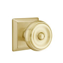 Emtek 8531-W-US4 Waverly Door Knob Dummy Set With Quincy Rosette Satin Brass