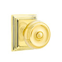 Emtek 8561-W-US3 Waverly Door Knob Dummy Set With Wilshire Rosette Polished Brass